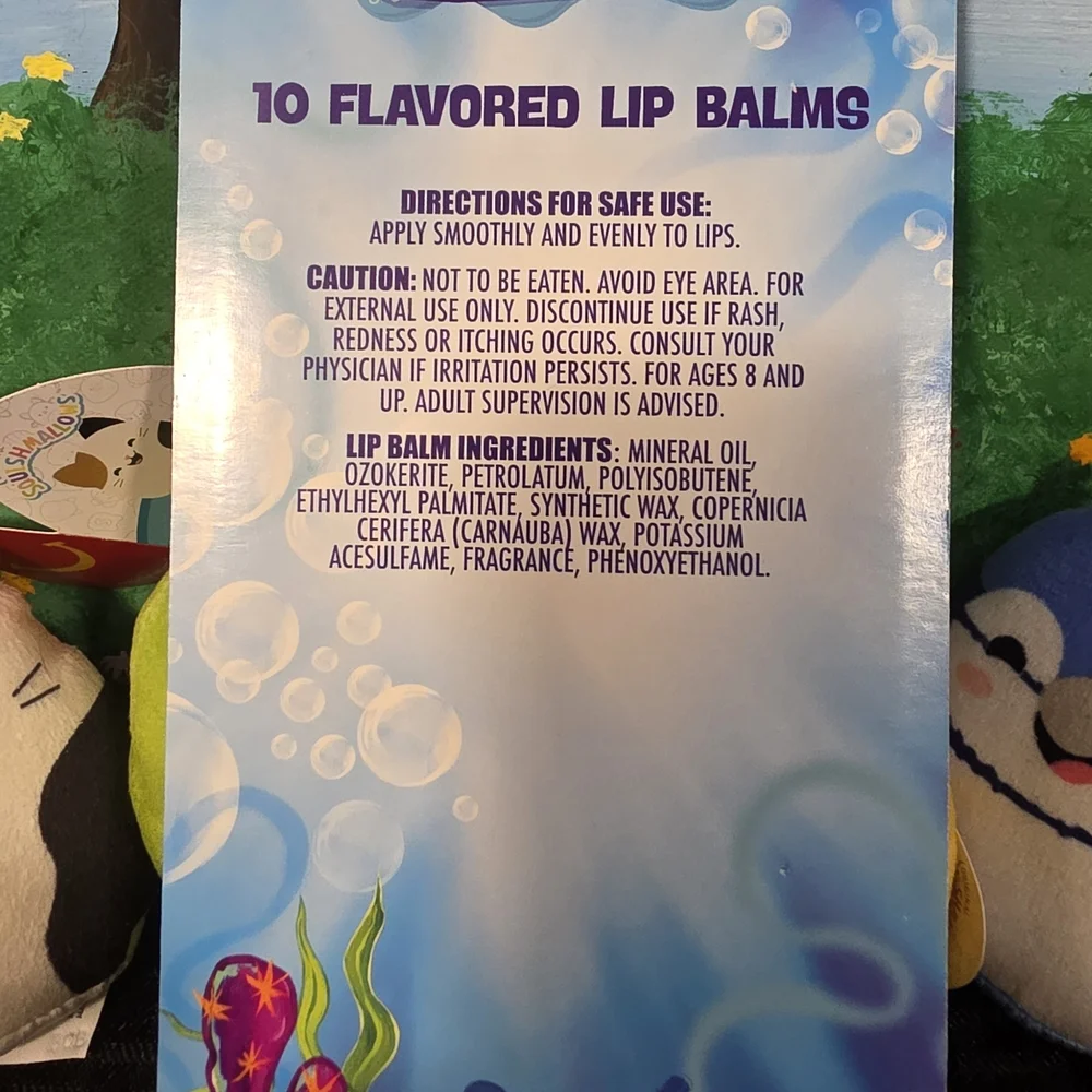SpongeBob SquarePants Lip Balm Set - Yellow, Blue, Pink